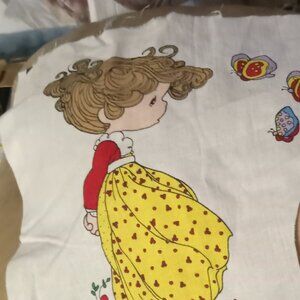 Vintage Precious Moments 1993 Happy Birthday& ? Remnant Fabric Panel- B3G1F